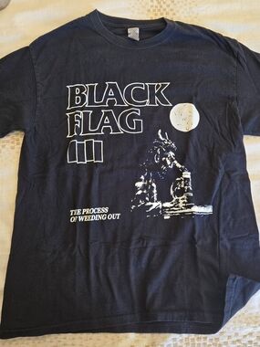Black Flag Graphic Band Tee - Black & White